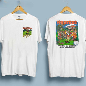 Vintage 90S Hooters Country Club Graphic 2 Sided T Shirt
